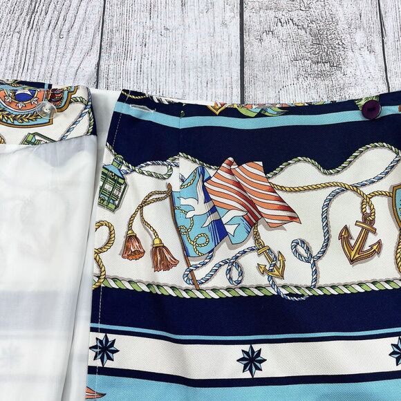 Talbots Silk Wrap Skirt Nautical Printed Size 10P‎ - Picture 6 of 9